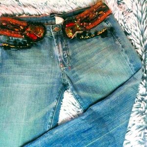 Jeans by BODY LANGUAGE PARIS Heavy Drecore of sequences, beads++